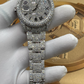 Rolex Fully Cluster Diamond Bust Down Unisex Automatic Movement Watch With Stainless Steel Band  customdiamjewel   