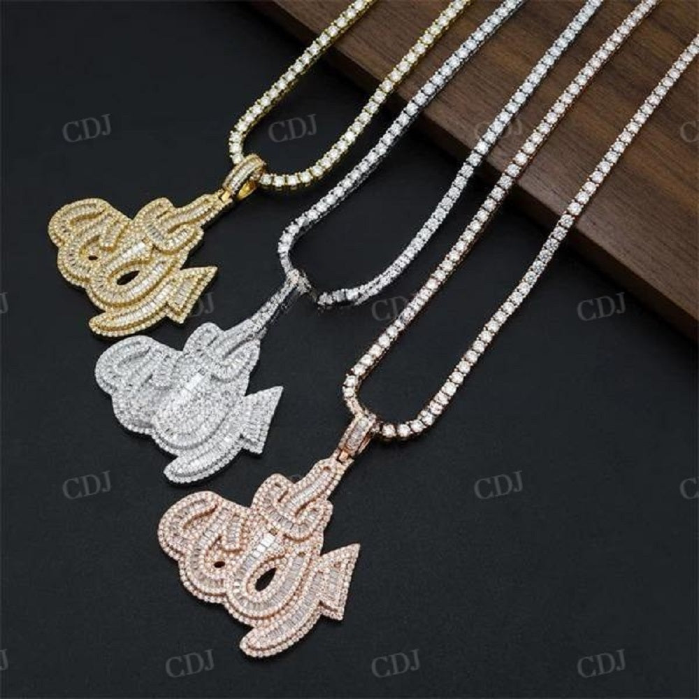 Iced Out Allah Symbol Diamonds Pendant  customdiamjewel   