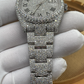 Rolex Fully Cluster Diamond Bust Down Unisex Automatic Movement Watch With Stainless Steel Band  customdiamjewel   