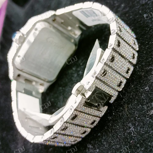 Cartier Swiss Automatic Model Natural Diamond Hip Hop Watch Rappers Diamond Jewelry  customdiamjewel   