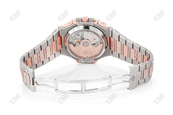 Chrono Two Tone Lab Diamond Watch  customdiamjewel   