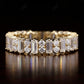 Baguette and Round Lab Grown Diamond Solid Yellow Gold Wedding Band  customdiamjewel   