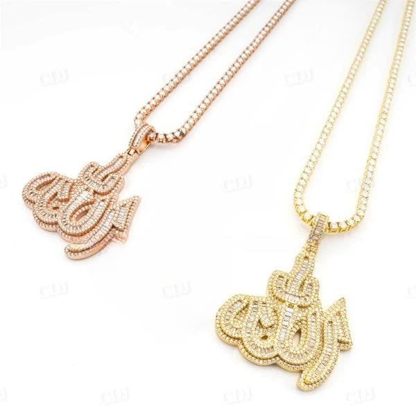 Iced Out Allah Symbol Diamonds Pendant  customdiamjewel   