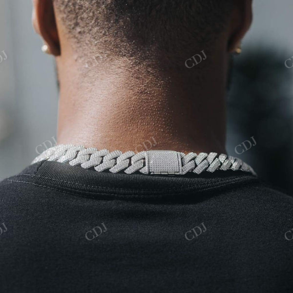 19mm Round Cut Diamond Hip Hop Cuban Necklace  customdiamjewel   