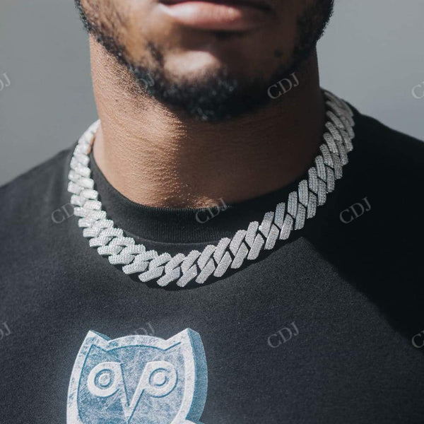 19mm Round Cut Diamond Hip Hop Cuban Necklace  customdiamjewel   