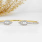 1.11CT Open Cuff Flexible Baguette Round Arrow Head CVD Bracelet  customdiamjewel   