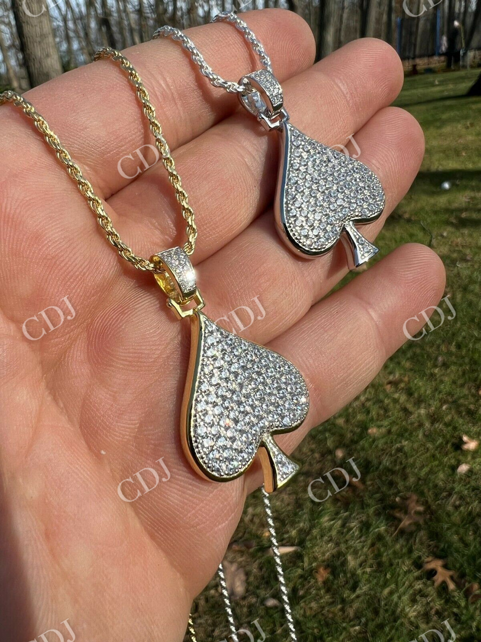 Hip Hop Moissanite ACE Of Spades Pendant  customdiamjewel   