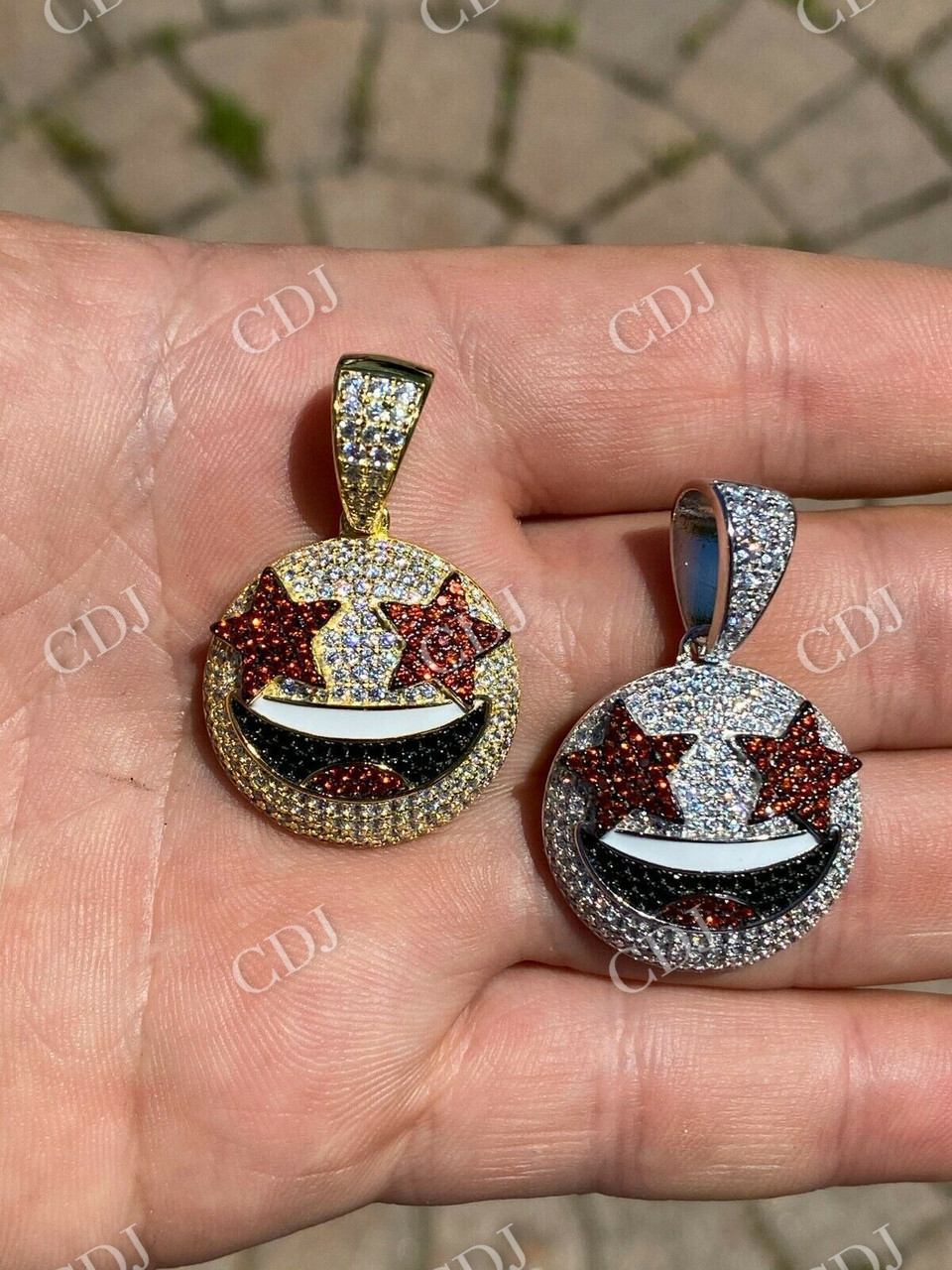 Hip Hop Star Struck Emoji Diamond Pendant  customdiamjewel   