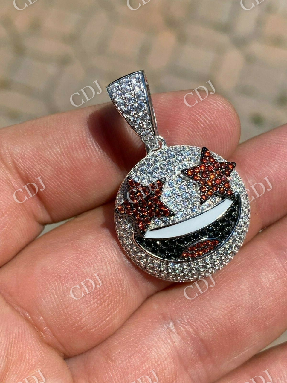 Hip Hop Star Struck Emoji Diamond Pendant  customdiamjewel   