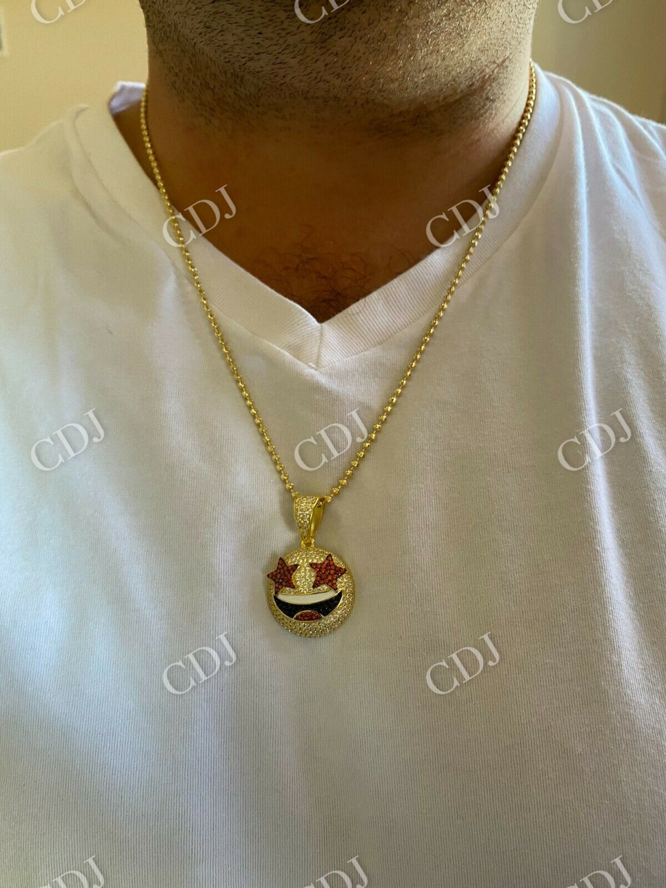 Hip Hop Star Struck Emoji Diamond Pendant  customdiamjewel   