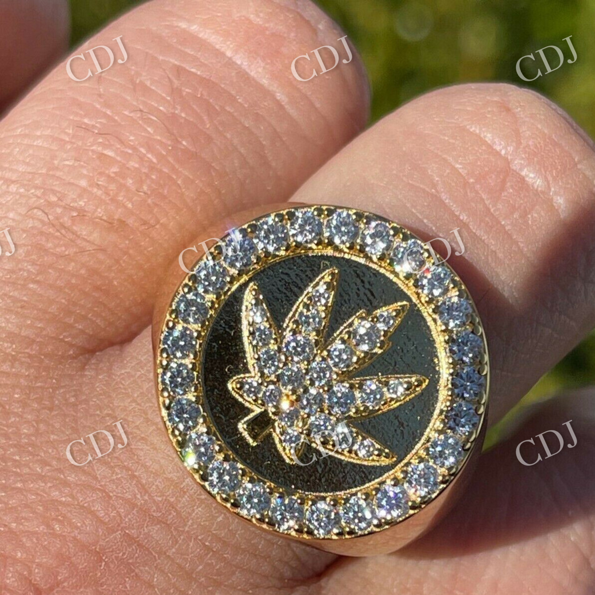 Vintage style Leaf Diamond Ring  customdiamjewel   