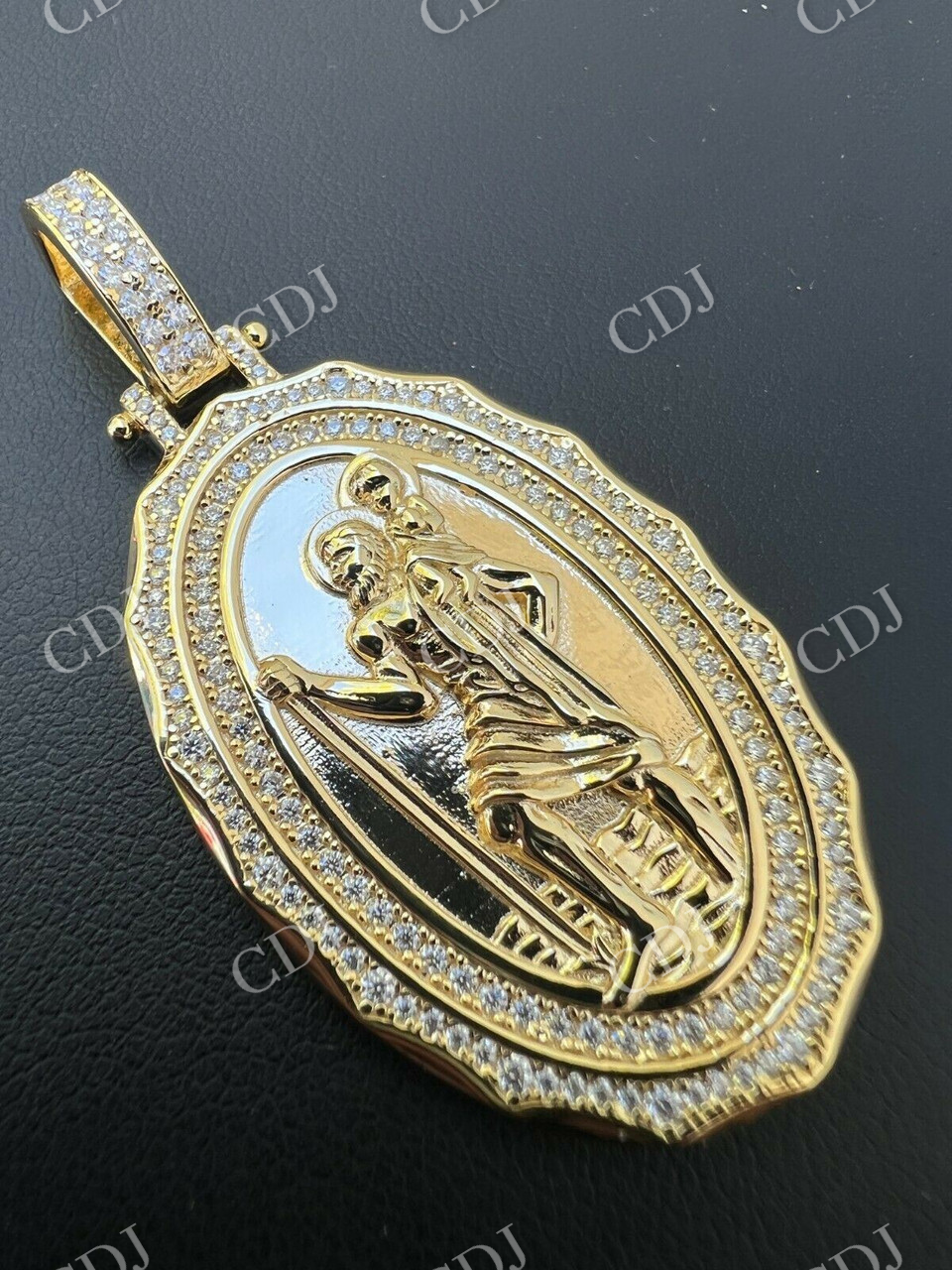 Moissanite St Christopher Pendant  customdiamjewel   