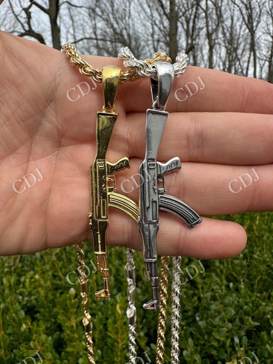 Mens AK47 Gun Rifle Pendant  customdiamjewel   