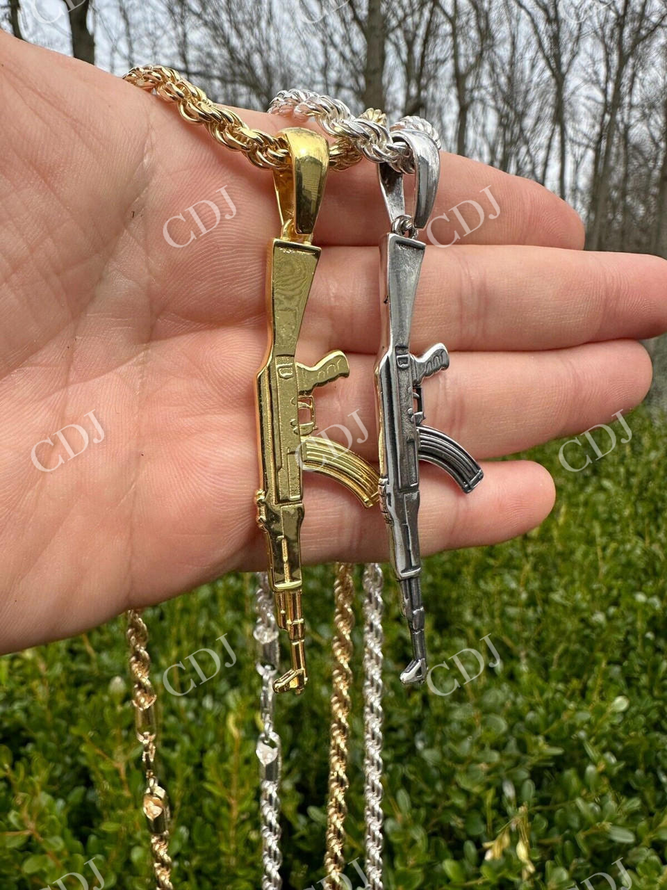 Mens AK47 Gun Rifle Pendant  customdiamjewel   