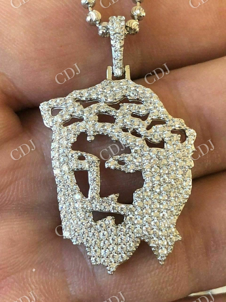 Unique Jesus Piece Diamond Pendant  customdiamjewel   