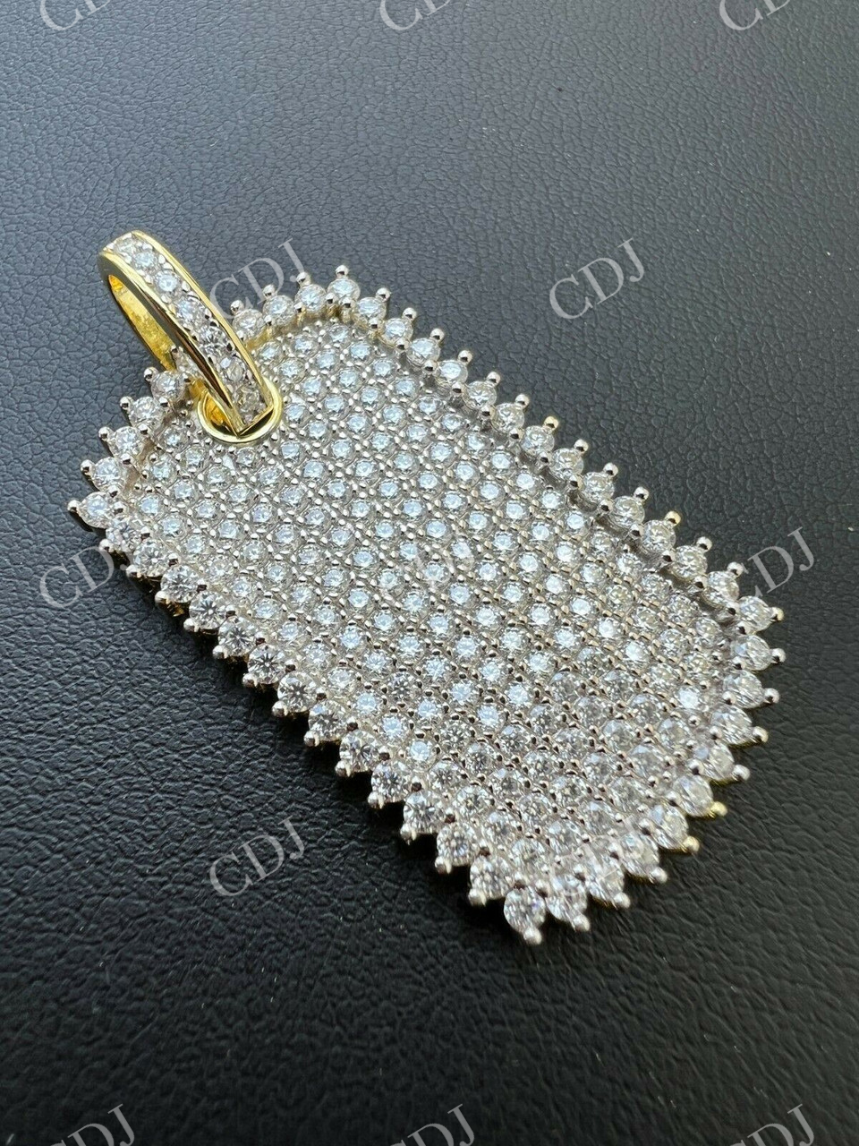 Dog Tag Iced Hip Hop Diamond Pendant  customdiamjewel   