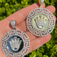 Iced Moissanite Crown Medallion Pendant  customdiamjewel   