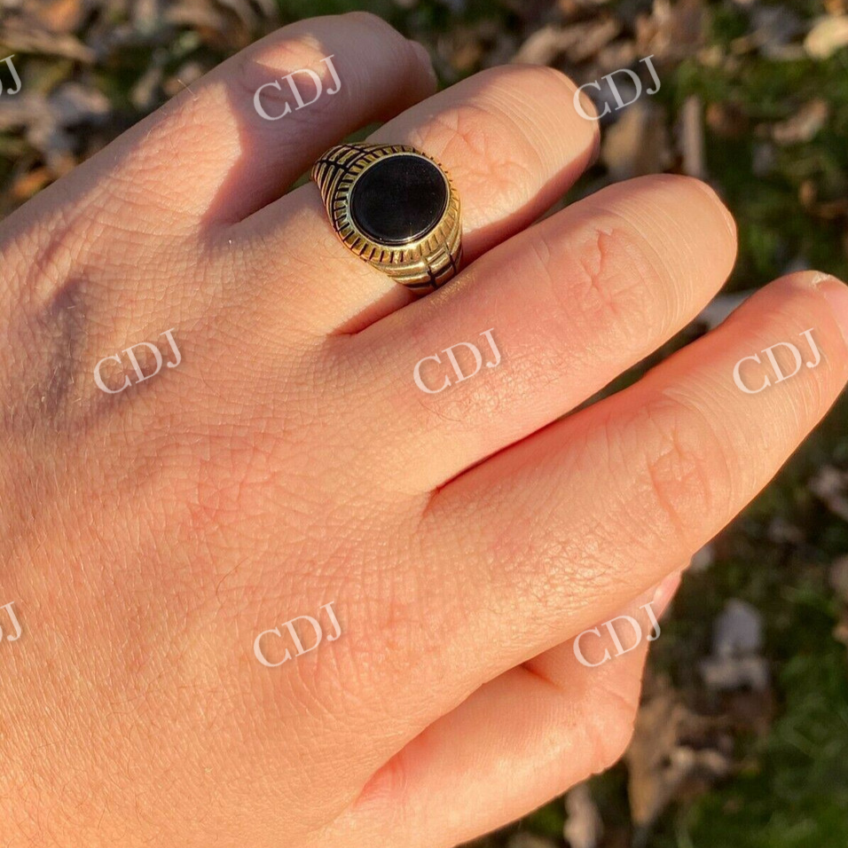 14K Solid Gold Black Onyx Ring  customdiamjewel   