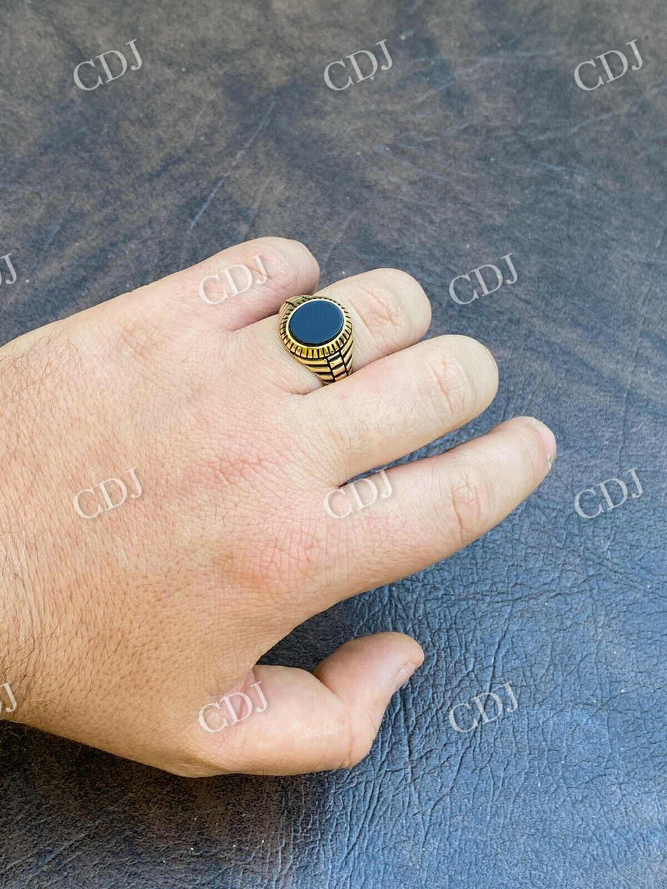 14K Solid Gold Black Onyx Ring  customdiamjewel   