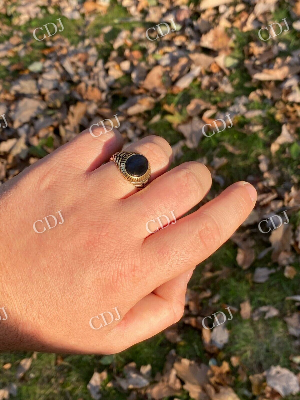 14K Solid Gold Black Onyx Ring  customdiamjewel   