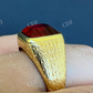 Ruby Gem Stone Hip Hop Ring  customdiamjewel   