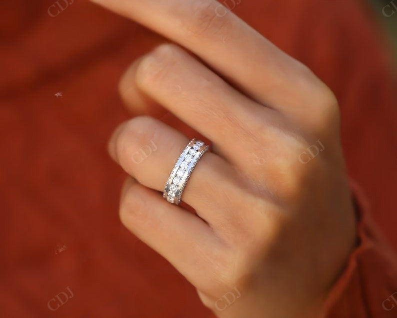 4.00CTW Round Cut Lab Grown Diamond Channel Setting Wedding Band  customdiamjewel   