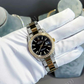 Black Dial Two Tone Stainless Steel Diamond Rolex Watch  customdiamjewel   