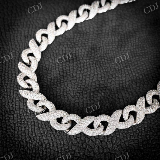 Infinity Design Iced Out Cuban Chain For Hip Hop Men  customdiamjewel   