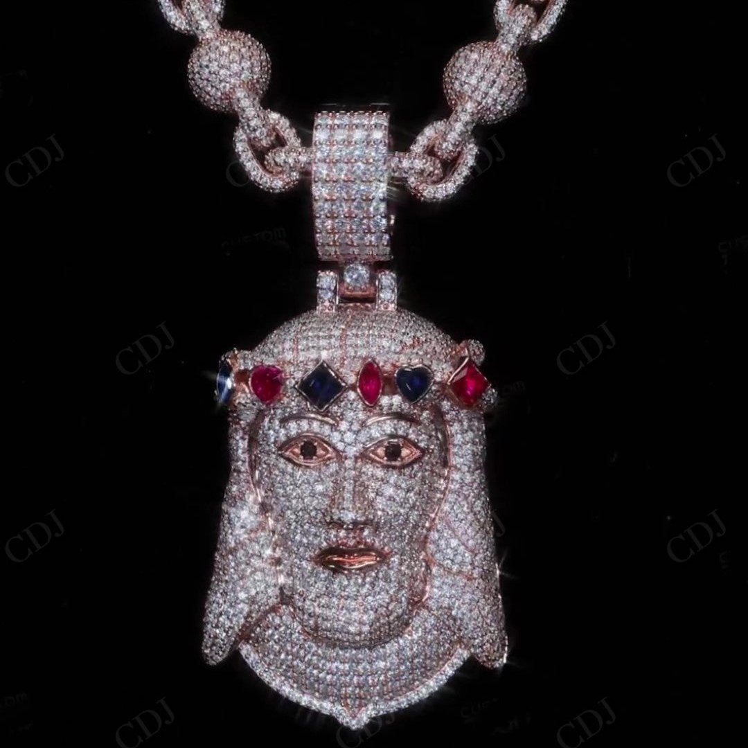 Fully Iced Out 3D Jesus VVS Hip Hop Pendant hip hop jewelry CustomDiamJewel   