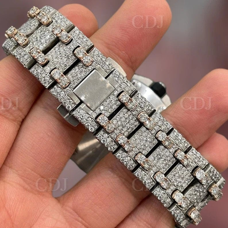 Manufacturer 25 to 29 Carat Top Brand Custom Design Men Woman Luxury Hand Set Iced Out Diamond Moissanite Watch Mechanical Watch  customdiamjewel   