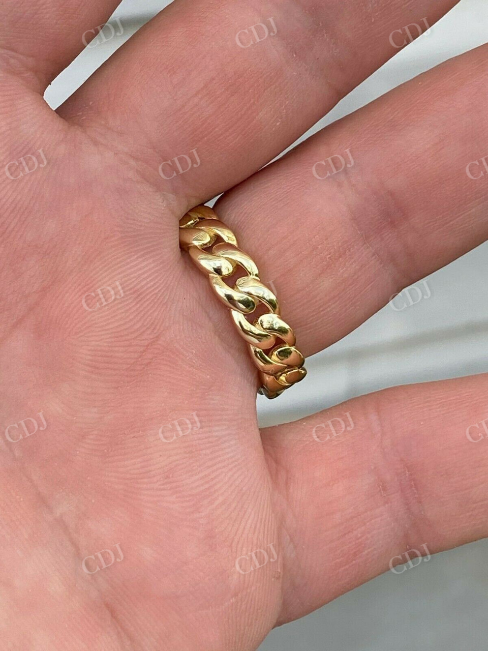 14k Gold Men's Ladies Wedding Cuban Link Ring  customdiamjewel   