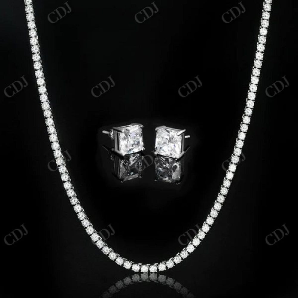 Moissanite Diamond Tennis Chain Necklace  CustomDiamJewel   