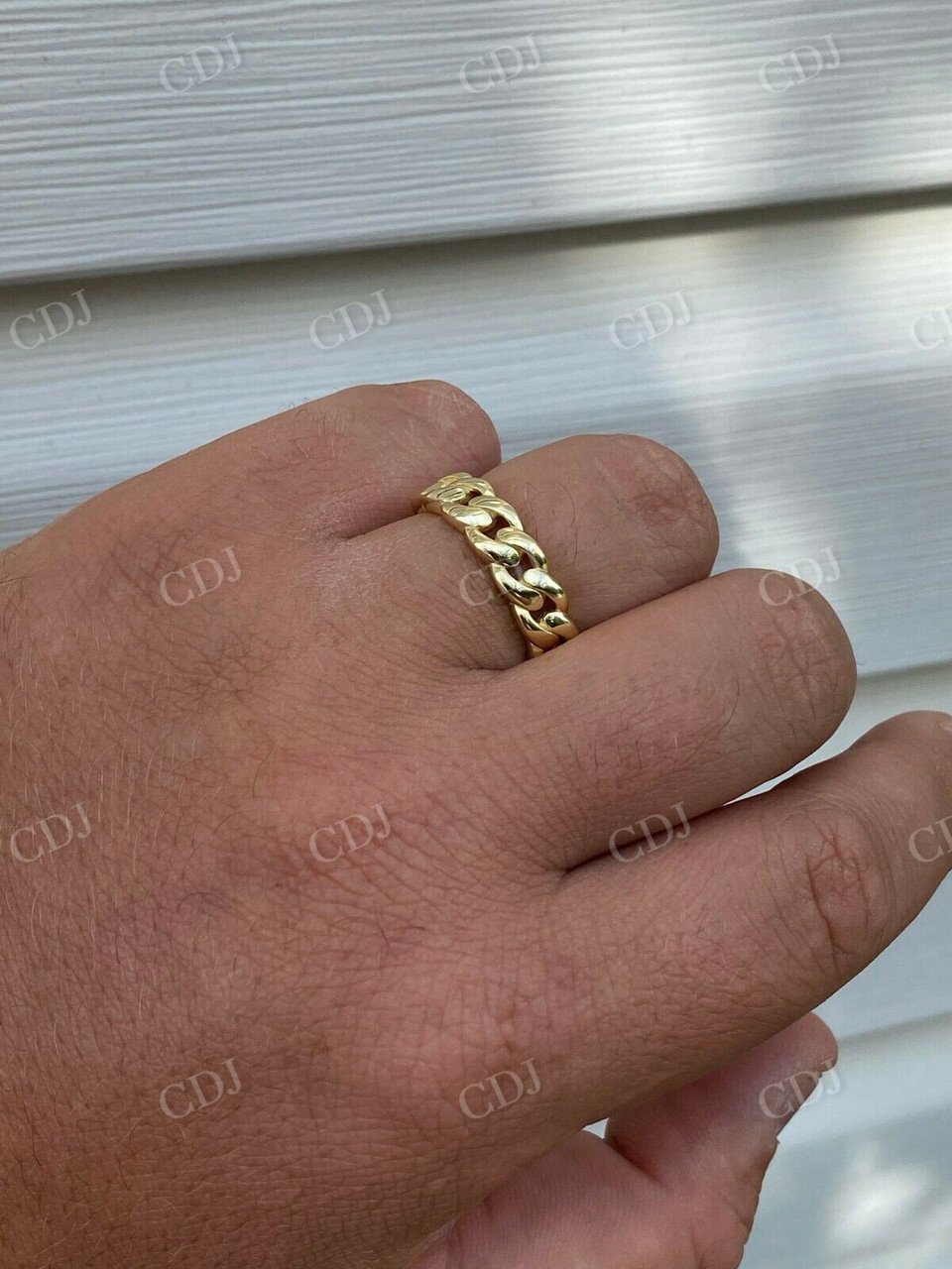 14k Gold Men's Ladies Wedding Cuban Link Ring  customdiamjewel   