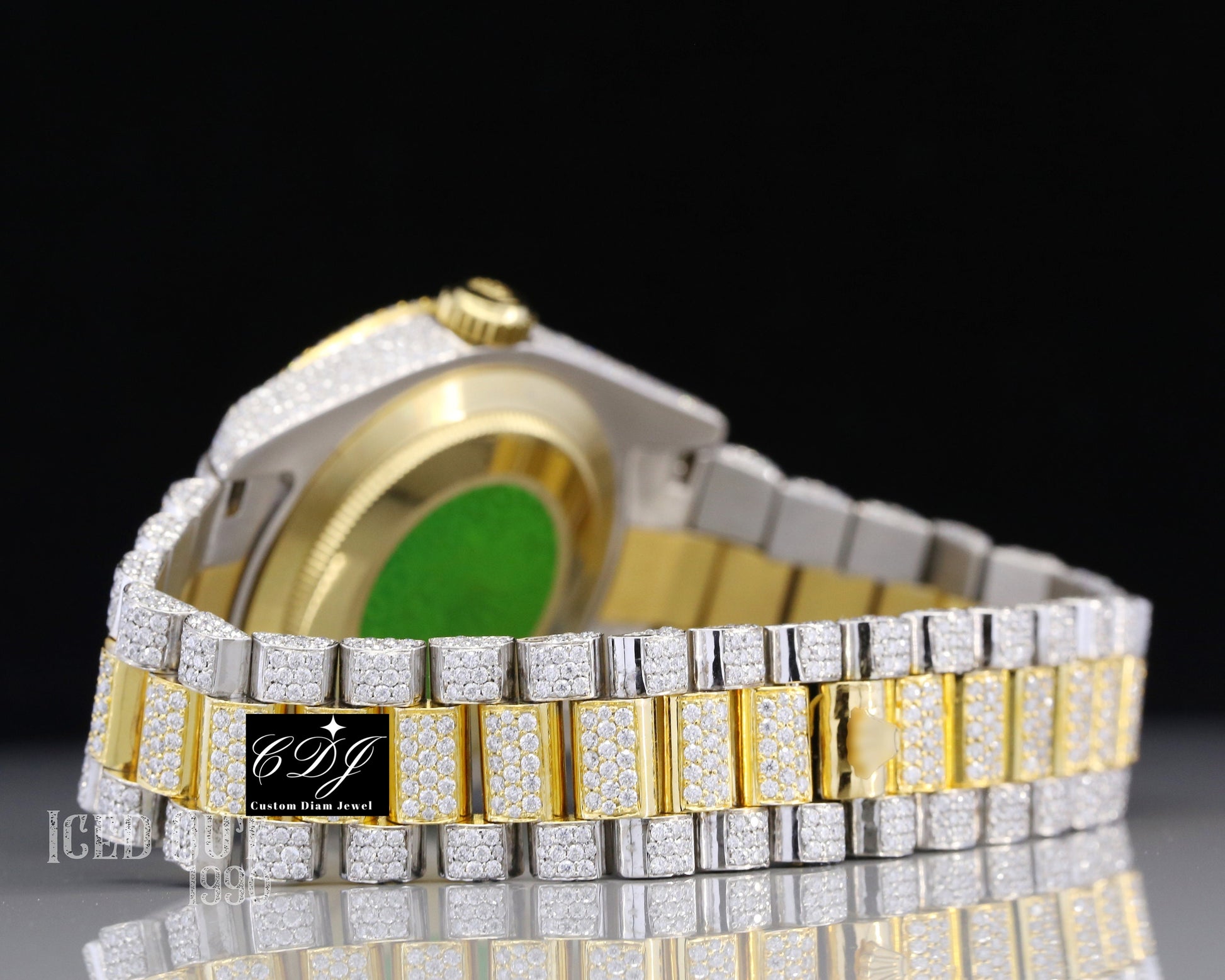 Luxury Rolex Watches For Men Natural Diamond Two Tone Watch Fully Iced Out Wrist Watches  customdiamjewel   