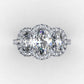 3 Stone Oval Cut  Moissanite Engagement Ring  customdiamjewel   