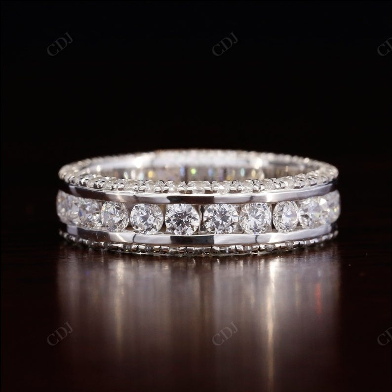 4.00CTW Round Cut Lab Grown Diamond Channel Setting Wedding Band  customdiamjewel 10KT White Gold VVS-EF