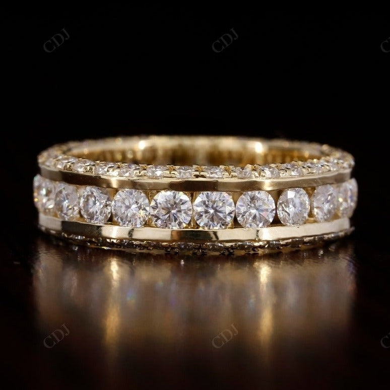 4.00CTW Round Cut Lab Grown Diamond Channel Setting Wedding Band  customdiamjewel 10KT Yellow Gold VVS-EF