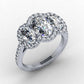 3 Stone Oval Cut  Moissanite Engagement Ring  customdiamjewel   