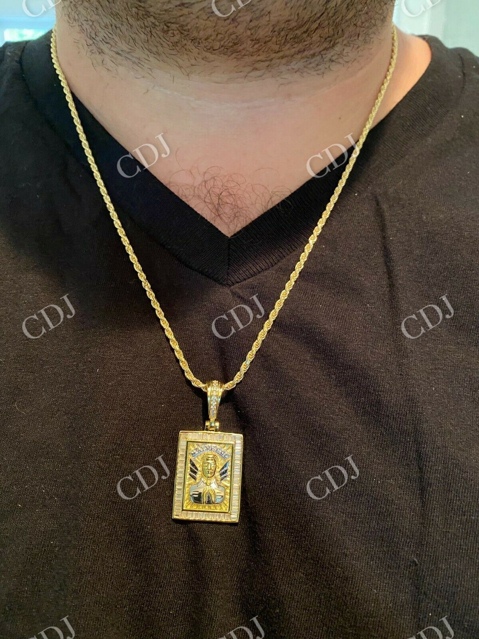 Jesus Malverde Medallion Protección Medalla Diamond Pendant  customdiamjewel   