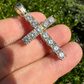 Diamond Iced out Tennis Cross Pendant  customdiamjewel   