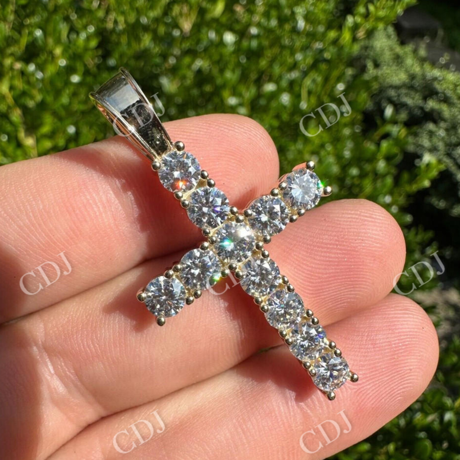 Diamond Iced out Tennis Cross Pendant  customdiamjewel   