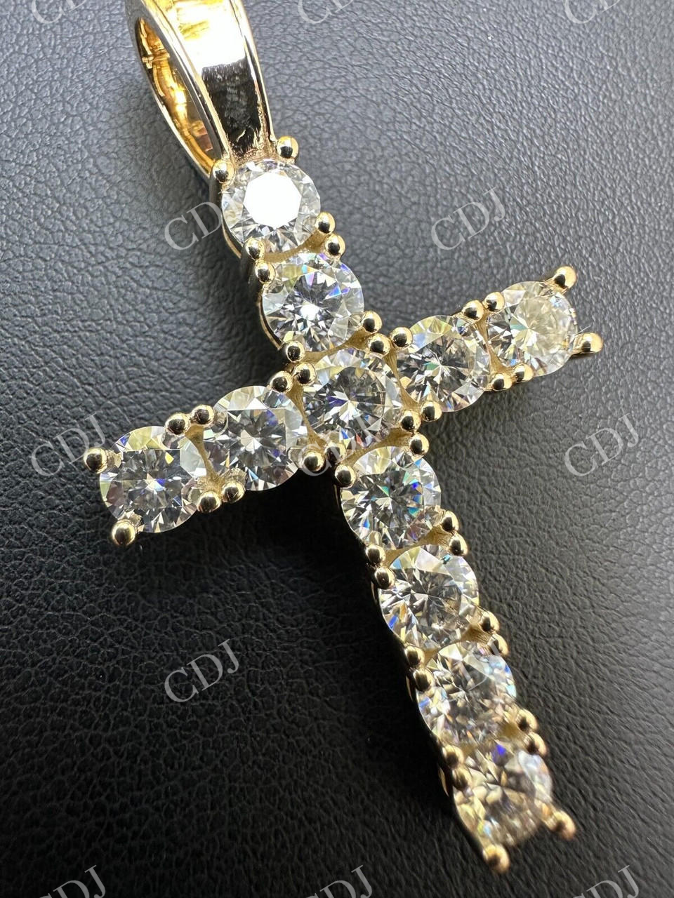 Diamond Iced out Tennis Cross Pendant  customdiamjewel   