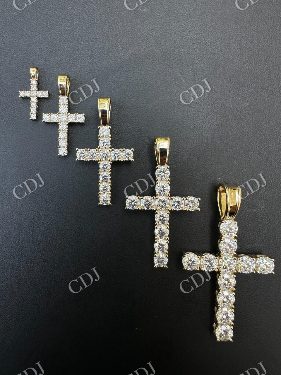 Diamond Iced out Tennis Cross Pendant  customdiamjewel   