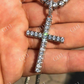 Tennis Cross SUPER ICED Man Made Diamond Pendant  customdiamjewel   