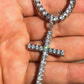 Tennis Cross SUPER ICED Man Made Diamond Pendant  customdiamjewel   