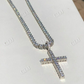 Tennis Cross SUPER ICED Man Made Diamond Pendant  customdiamjewel   