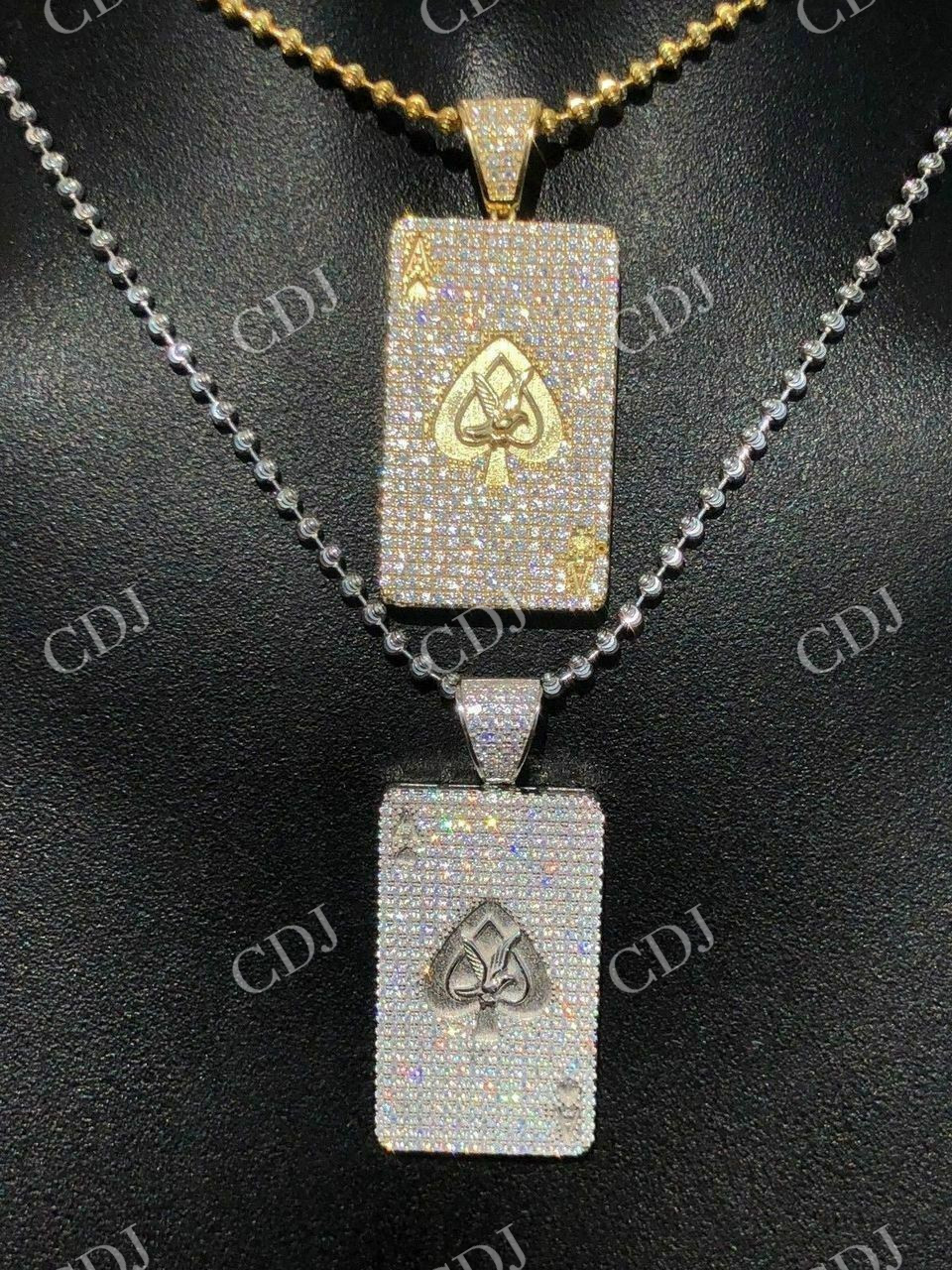 Ace of Spades Poker Card Diamond Pendant  customdiamjewel   