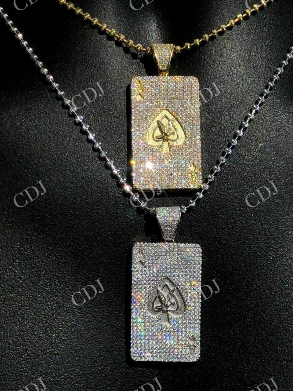 Ace of Spades Poker Card Diamond Pendant  customdiamjewel   