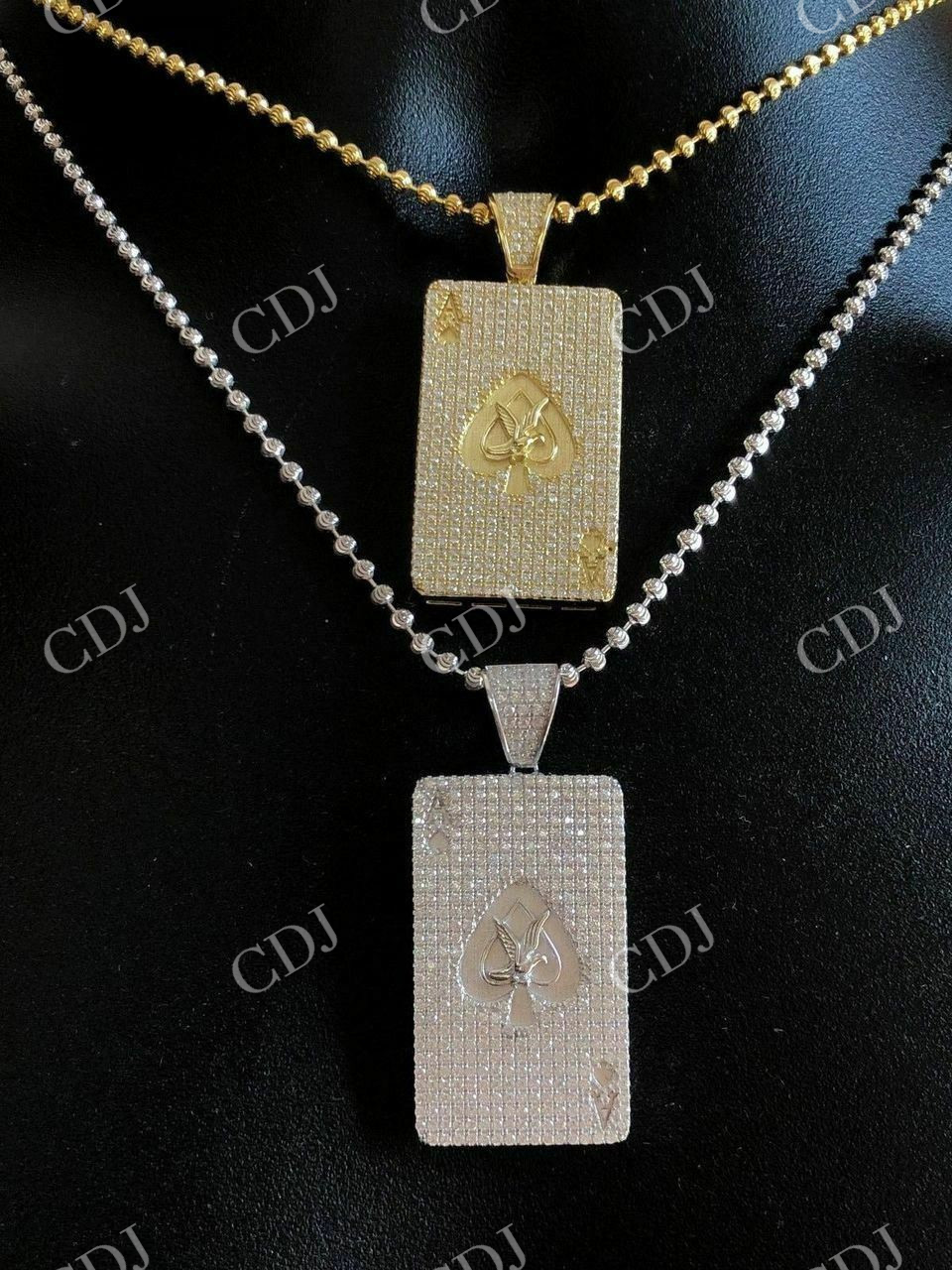 Ace of Spades Poker Card Diamond Pendant  customdiamjewel   