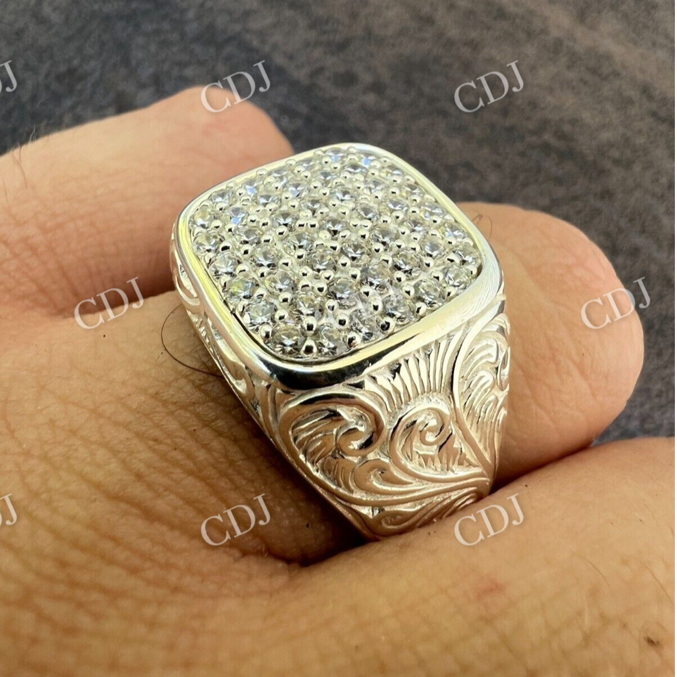 Iced Out Round Diamond Hip Hop Ring  customdiamjewel   